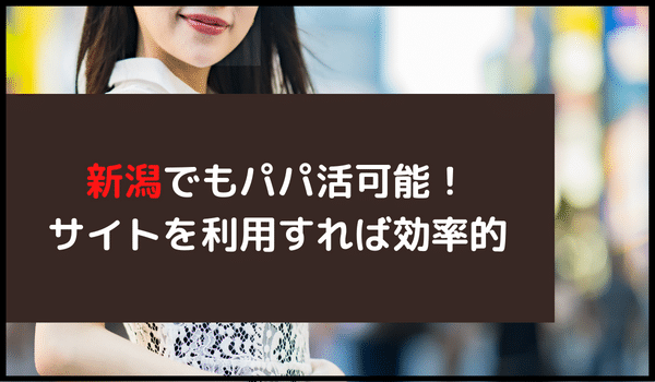 新潟でもパパ活可能！サイトを利用すれば効率的に